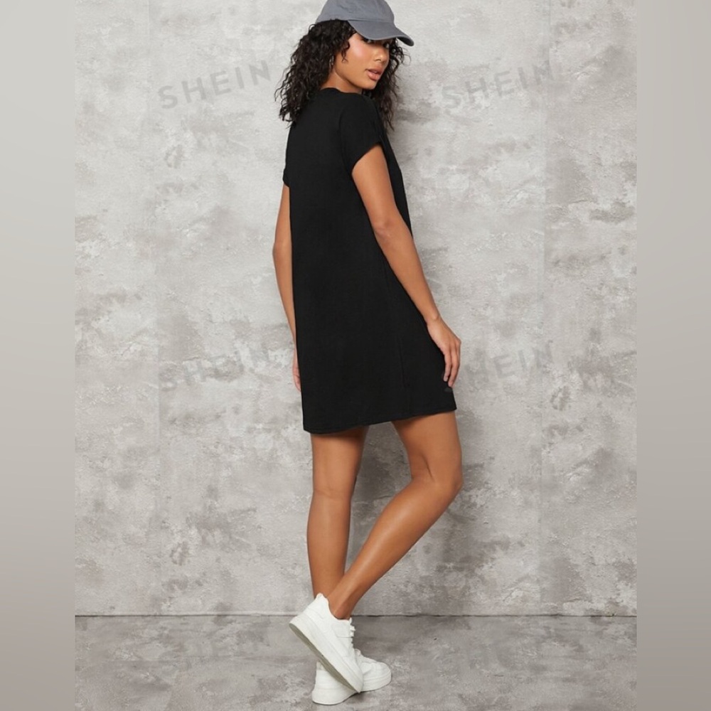 🆕 SHEIN Little Black TShirt Dress, XL - Picture 3 of 8